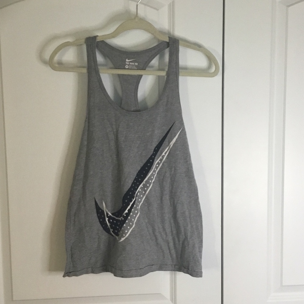 Nike Gray Muscle Tee with Black Swoosh
